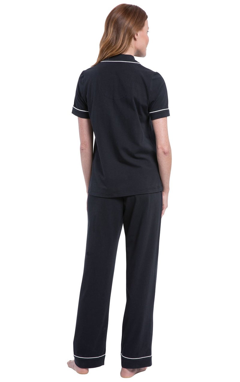PajamaGram Pajama Set for Women - Black Pajamas for Women, Black, M, 8-10 - Image 2